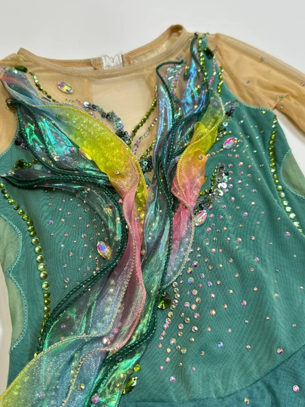 New Deep green Crystal Figure Skating Dress Girl 10 (5~8T)